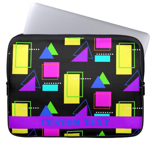 RETRO 80er NEON FLUORO BOLD FARBGEOMETRISCHE FORME Laptopschutzhülle (Vorderseite)