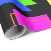 RETRO 80er NEON FLUORO FORMDRUCK MIT CUSTOM TEXT Geschenkpapier (Rolleneckpunkt)