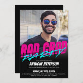 Retro 80er Neon Fun Krass Grad Abschluss Custom Einladung (Vorne/Hinten)