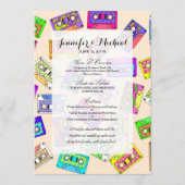 Retro 80er Neon-Gemusterte Kassetten Menükarte (Vorderseite)