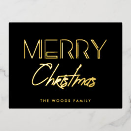 Retro 80er Neon Lichter Frohe Weihnachten Folien Feiertagspostkarte