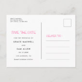 Retro 80er Neon Lichter Save the Date Foto Ankündigungspostkarte (Rückseite)