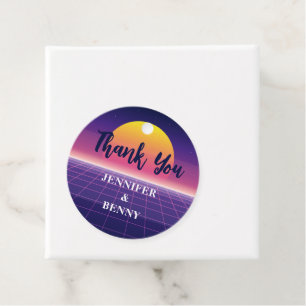 Retro 80er Neon Lila Synthwave Sunset Vielen Dank Geschenkanhänger