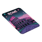 Retro 80er Neon Synthwave Colosseum Rome Magnet (Rechte Seite)