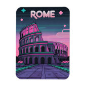 Retro 80er Neon Synthwave Colosseum Rome Magnet (Vertikal)