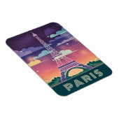 Retro 80er Neon Synthwave Eiffel Tower Paris Frank Magnet (Rechte Seite)