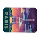Retro 80er Neon Synthwave Eiffel Tower Paris Frank Magnet (Horizontal)