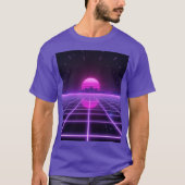 Retro 80er Neon Synthwave Grid Infinity Ästhetik T T-Shirt (Vorderseite)