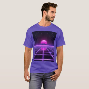 Retro 80er Neon Synthwave Grid Infinity Ästhetik T T-Shirt