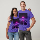 Retro 80er Neon Synthwave Grid Infinity Ästhetik T T-Shirt (Unisex)