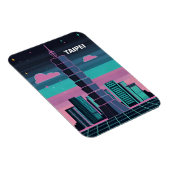Retro 80er Neon Synthwave Taipei 101 Taiwan Magnet (Rechte Seite)