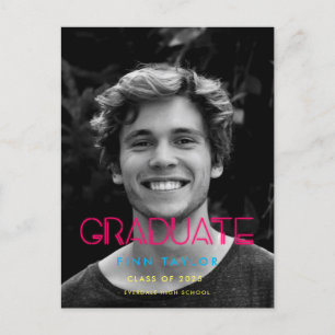 Retro 80er Neonleuchten Foto Abschluss Postkarte