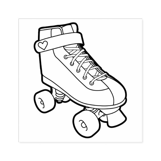 Retro 80er Niedlich Cartoon Roller Skate Gummistempel (Prägung)