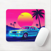 Retro 80er Outrun Sunset XL Gaming-Tischmatte Mousepad (Mit Mouse)