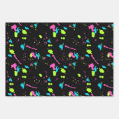 Retro 80er Paint Spritzer Streifen Graffiti Doodle Geschenkpapier Set (Vorderseite 2)