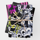 Retro 80er Paint Spritzer Streifen Graffiti Doodle Geschenkpapier Set (Beispiel)