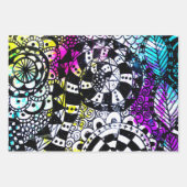 Retro 80er Paint Spritzer Streifen Graffiti Doodle Geschenkpapier Set (Vorderseite)