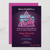 Retro 80er-Party Einladung (Vorne/Hinten)