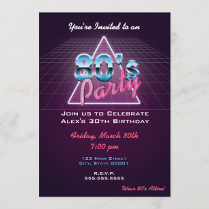 Retro 80er-Party Einladung
