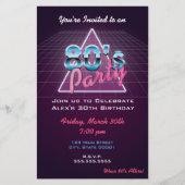 Retro 80er Party Flyer (Vorderseite)
