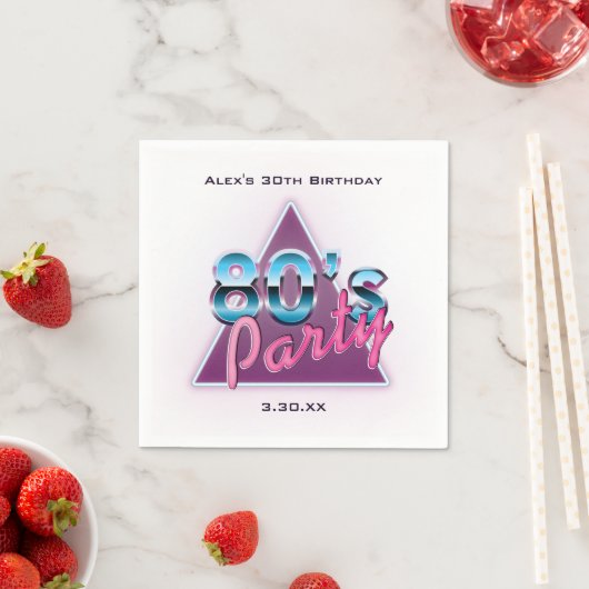 Retro 80er Party Napkins Serviette (Beispiel)
