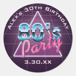 Retro 80er Party Sticker
