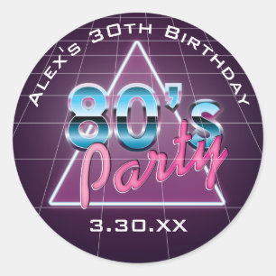 Retro 80er Party Sticker