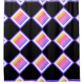 Retro 80er pixated Cube Diamonds Rainbow Duschvorhang (Vorderseite)