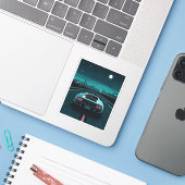 Retro 80er Pixel LoFi Vaporwave Futuristic Superca Aufkleber (Laptop mit iPhone)