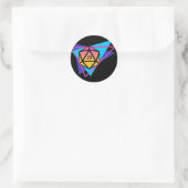 Retro 80er Polyhedral D20 Dice Tabletop RPG Runder Aufkleber (Tasche)