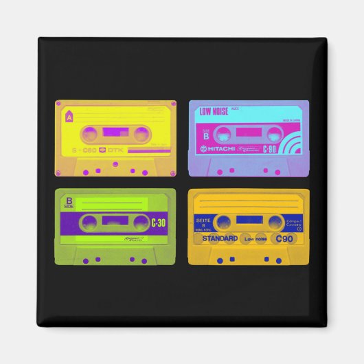 Retro 80er Pop Art Kassetten Magnet (Vorne)
