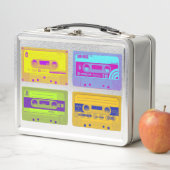 Retro 80er Pop Art Kassetten Metall Brotdose (Beispiel)