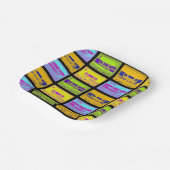 Retro 80er Pop Art Kassetten Pappteller (Gewinkelt)