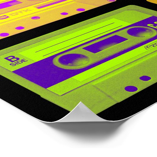 Retro 80er Pop Art Kassetten Poster (Ecke)