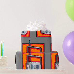 Retro-80er-Pop-Art-Radio Vibrant Vintage Geschenkpapier
