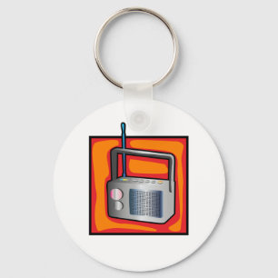 Retro-80er-Pop-Art-Radio Vibrant Vintage Schlüsselanhänger
