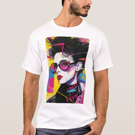 Retro 80er Pop Culture Pop Art T - Shirt (Vorderseite)