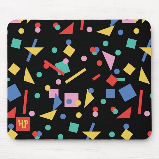 Retro 80er Pop geometrische Formen Mauspad (Vorne)