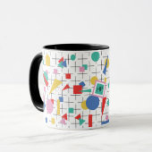 Retro-80er-Pop-Kunstgeometrie Tasse (Vorderseite Links)