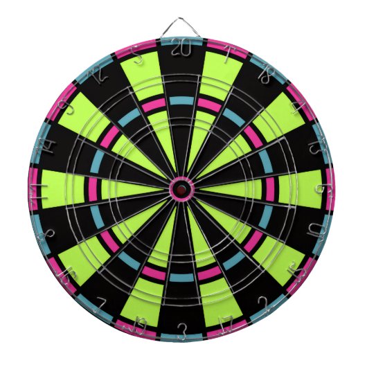 Retro 80er Pop Neonfarben Dartscheibe (vorne)