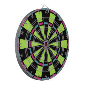 Retro 80er Pop Neonfarben Dartscheibe (Vorderseite Links)