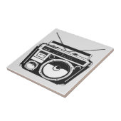 Retro-80er-Radio-Grau Fliese (Seite)
