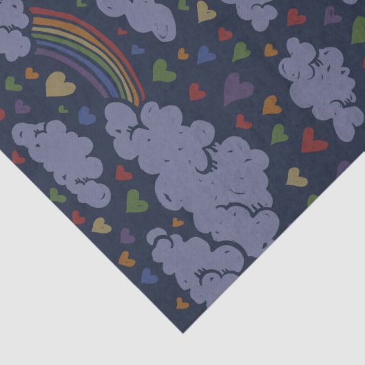 Retro 80er Rainbow Hearts Seidenpapier (Ausschnitt)