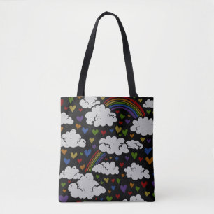 Retro 80er Rainbow Hearts Tasche