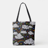 Retro 80er Rainbow Hearts Tasche (Rückseite)