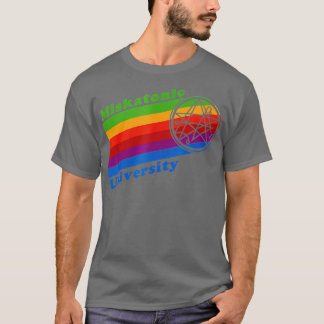 Retro 80er Rainbow Miskatonic University and Symbo T-Shirt