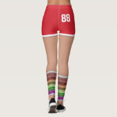 Retro 80er Red Sport Shorts Leg Warmers Leggings (Rückseite)