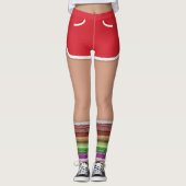Retro 80er Red Sport Shorts Leg Warmers Leggings (Vorderseite)