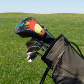 Retro 80er 'RELAX' Tropical Sunset Golf Head Cover Headcover (In SItu)