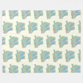 Retro 80er Roller Skate Muster Pastel Skater 90er Fleecedecke (Vorderseite (Horizontal))